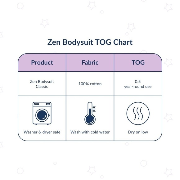 Nested Bean Zen Sack Bodysuit Classic Size Small (3-6 Months) set of 2 - Picture 4 of 10